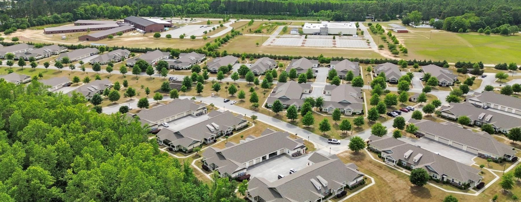 aerial view of a large building