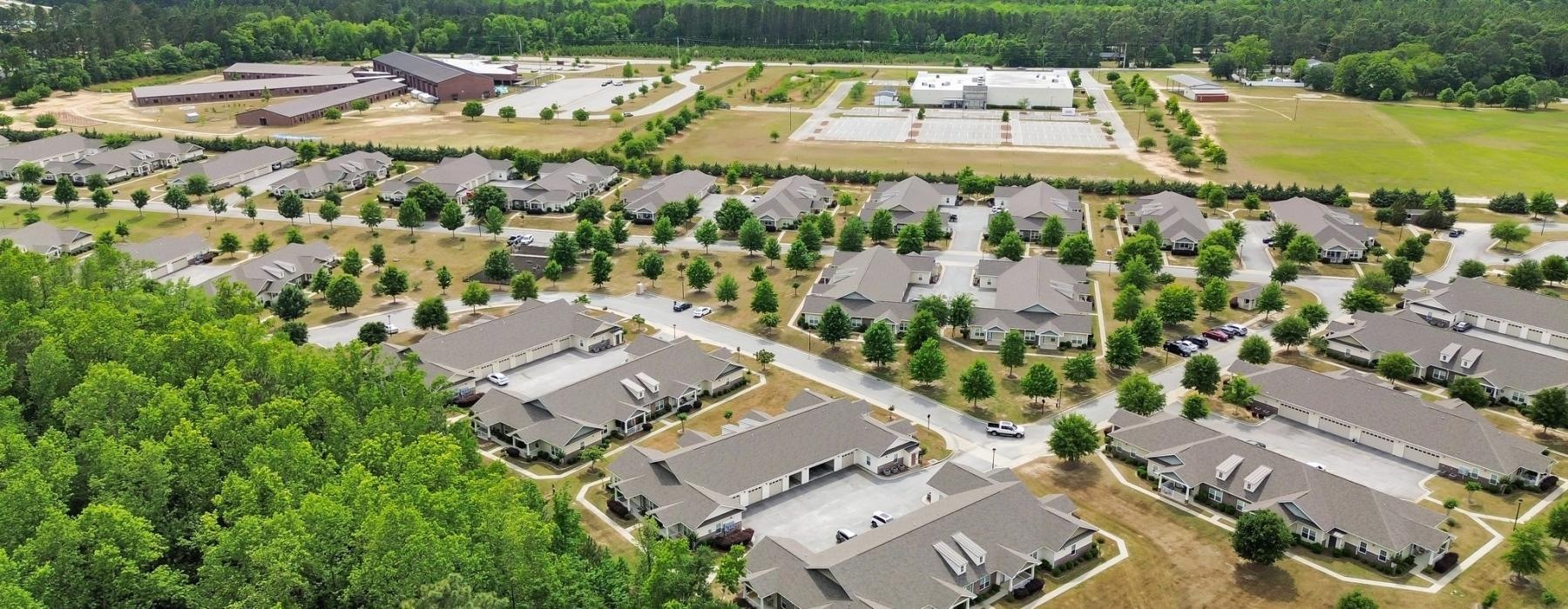 aerial view of a large building